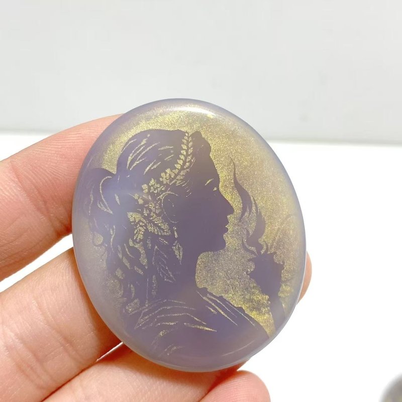 Laser Printing Golden Twelve Olympians Agate Stone DIY Accessories Wholesale - Wholesale Crystals