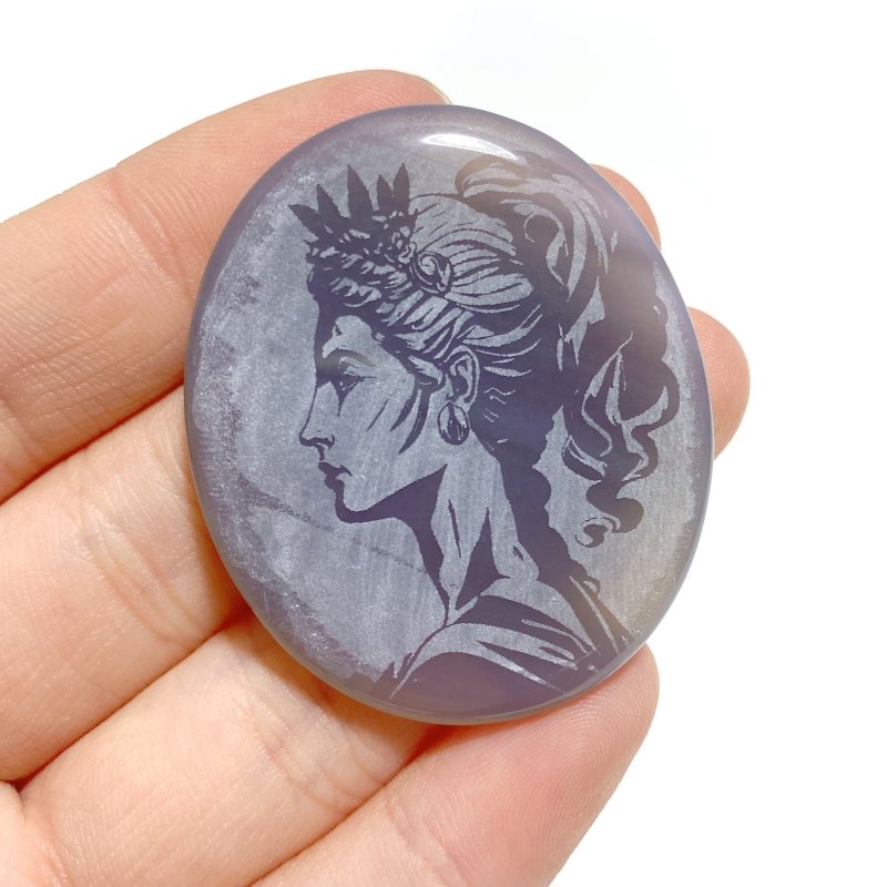 Laser Printing Silver Twelve Olympians Agate Stone DIY Accessories Wholesale - Wholesale Crystals