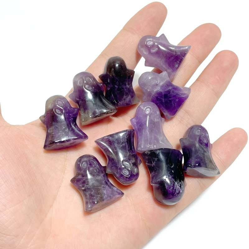 Mini Chevron Amethyst Ghost Halloween Carving Wholesale - Wholesale Crystals