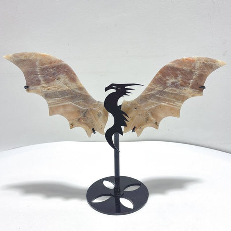 Moonstone Mixed Sunstone Flying Dragon Wing With Stand - Wholesale Crystals