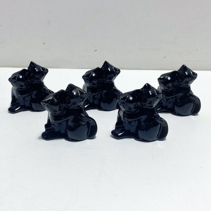 Obsidian Green Jade Cuddle Cat Carving Wholesale - Wholesale Crystals