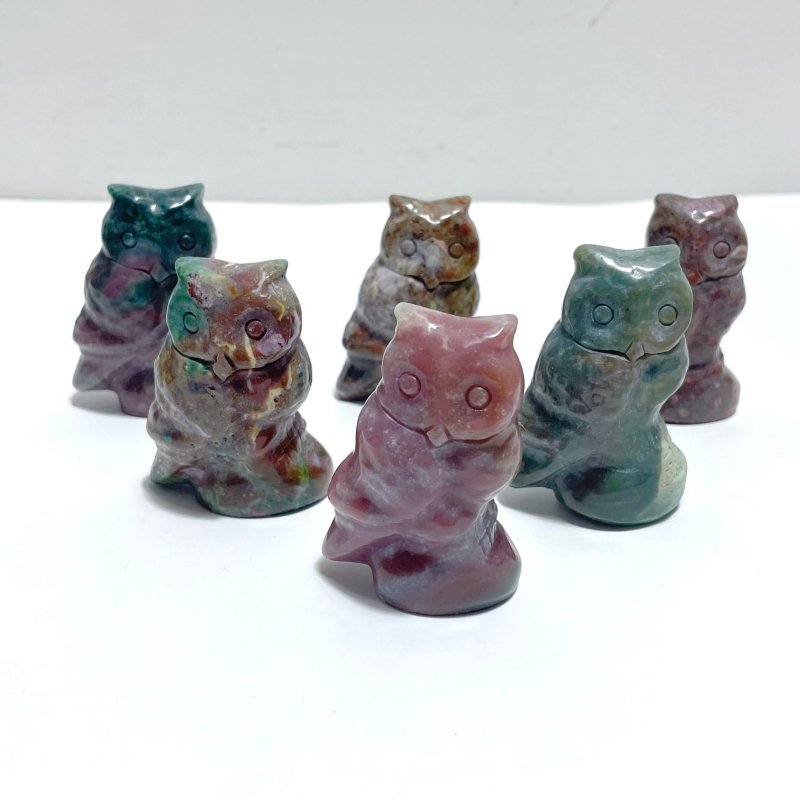 Ocean Jasper Owl Carving Wholesale - Wholesale Crystals