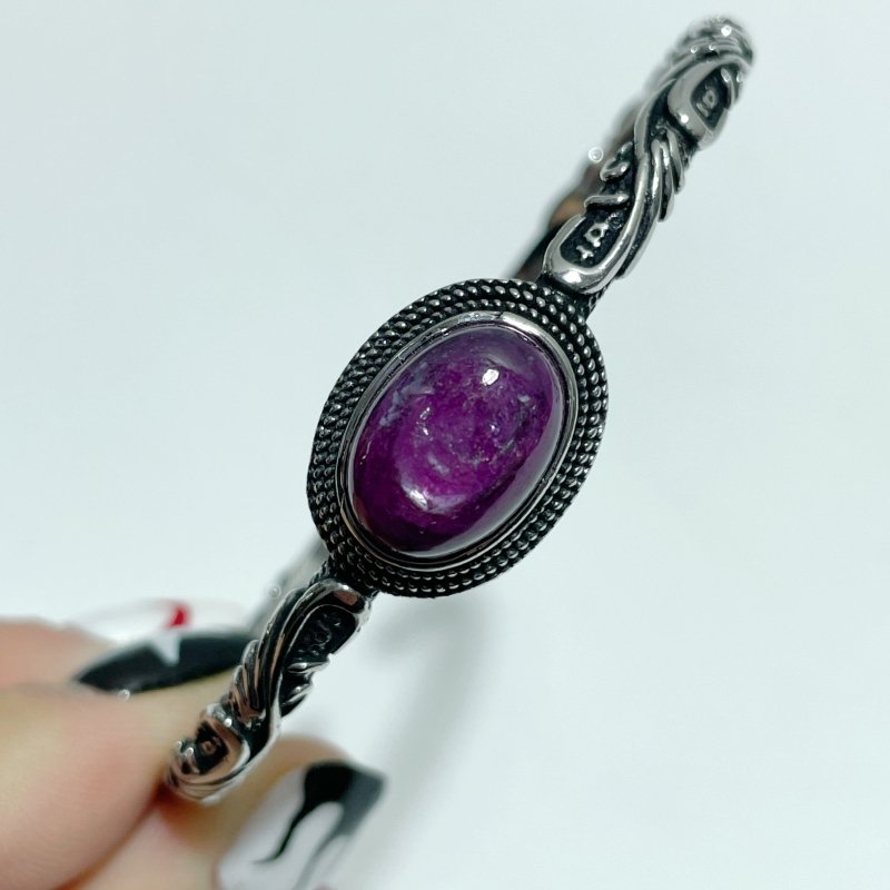 Open Bangle 15 Pieces Delicate Ruby Adjustable Alloy Bracelet - Wholesale Crystals