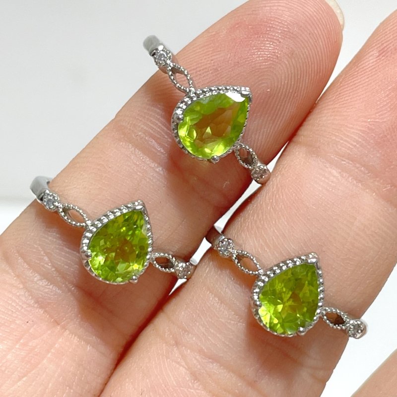 Peridot Cut Faceted Ring Waterdrop Shape Wholesale - Wholesale Crystals