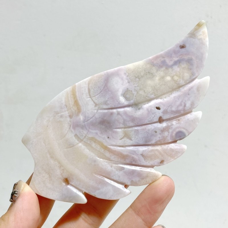 Pink Amethyst Heart Wing Carving With Stand -Wholesale Crystals