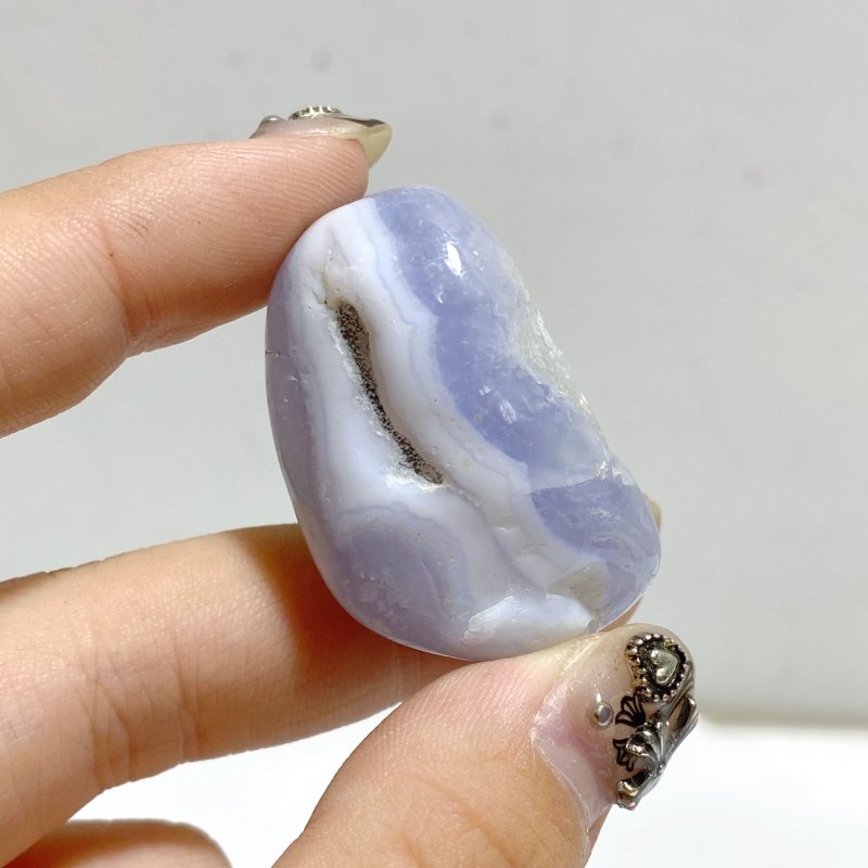 Polished Blue Lace Agate Gravel Tumbled Mixed Size Closeout -Wholesale Crystals