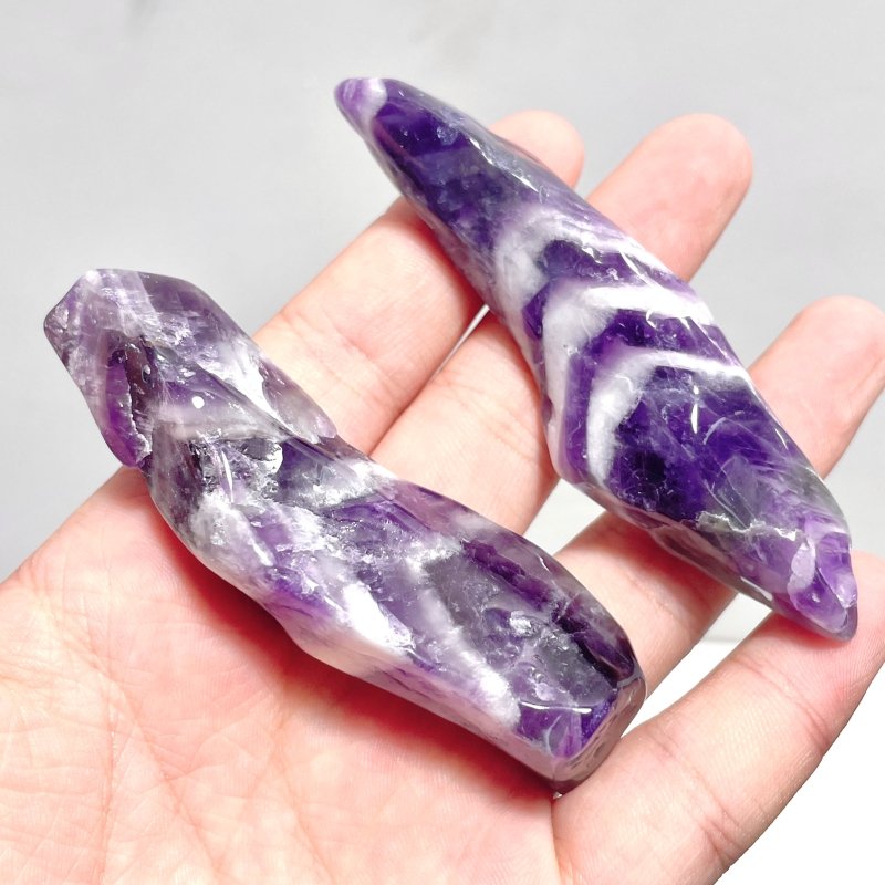 Polished Chevron Amethyst Scepter Magic Wand Wholesale - Wholesale Crystals