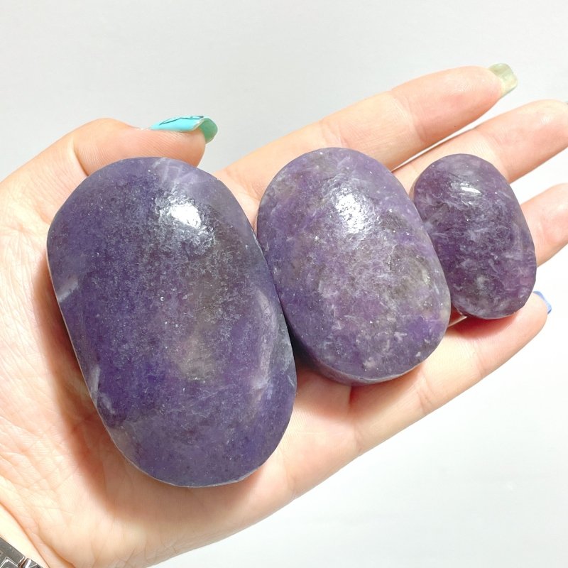 Purple Lepidolite Mixed Quartz Palm Wholesale - Wholesale Crystals