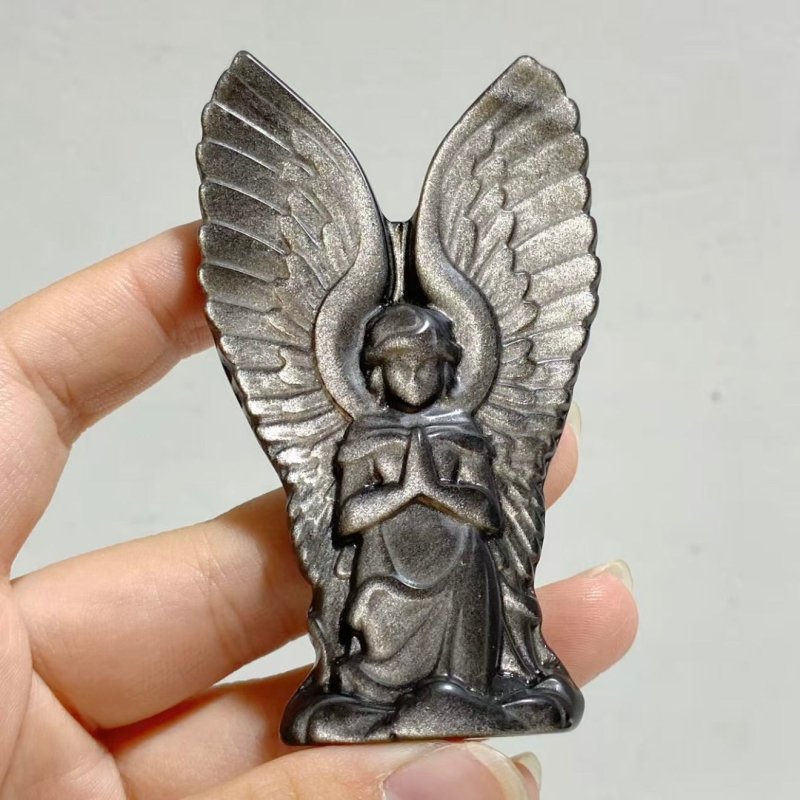 Silver Sheen Obsidian Angel Carving Wholesale -Wholesale Crystals