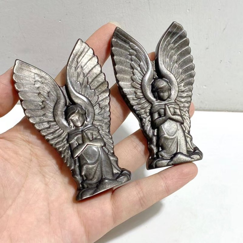 Silver Sheen Obsidian Angel Carving Wholesale -Wholesale Crystals
