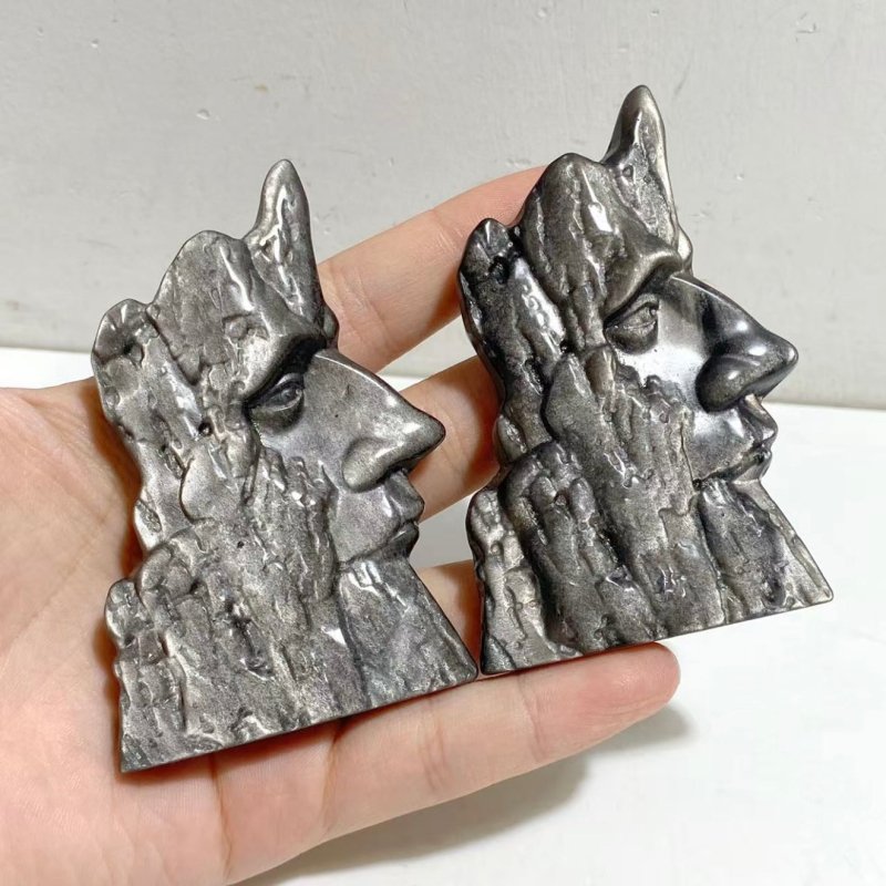Silver Sheen Obsidian Face Carving Wholesale -Wholesale Crystals