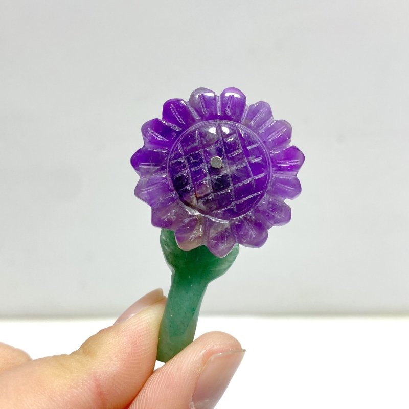 Sunflower - shaped Yellow Jade And Green Aventurine Leaf Carving Wholesale - Wholesale Crystals