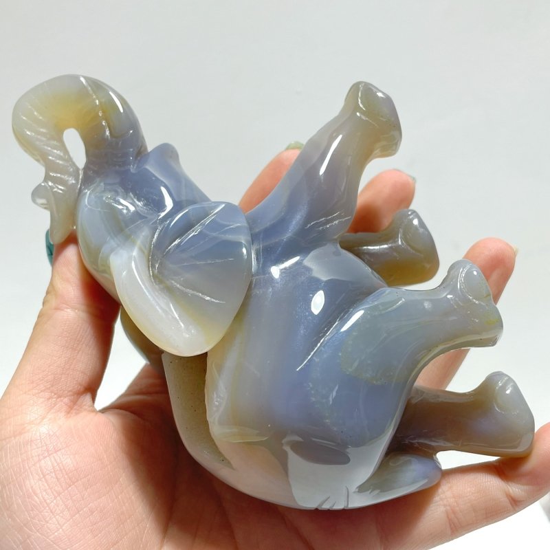 Unique 2 pieces Geode Agate Druzy Elephant Carving - Wholesale Crystals