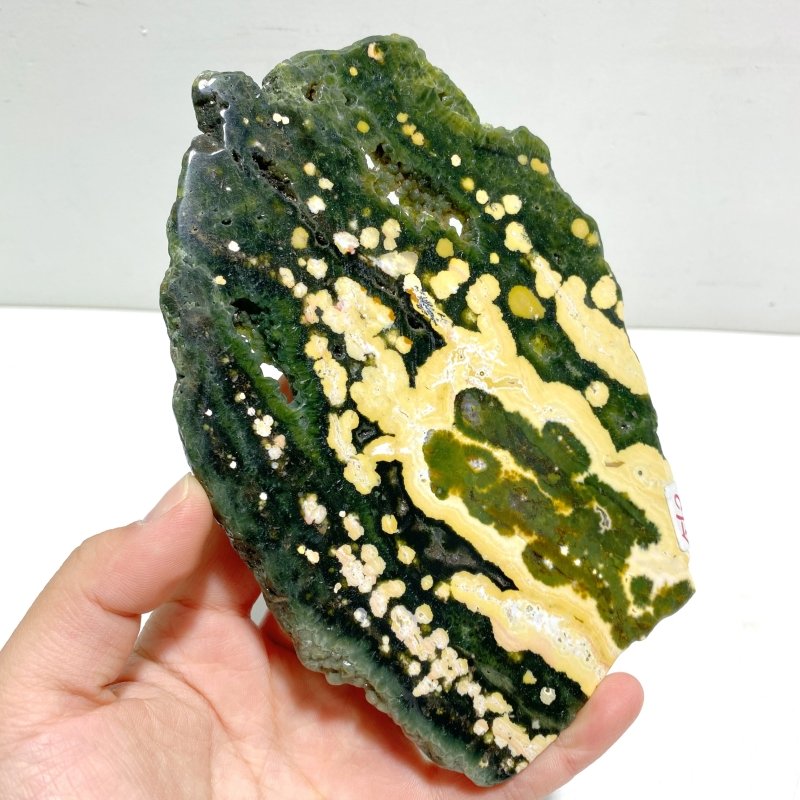 Unique 8th Vein Ocean Jasper Slab With Stand 2 - Wholesale Crystals