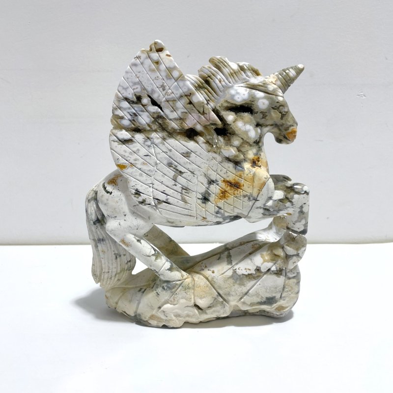 Unique 8th Vein Ocean Jasper Unicorn/Pegasus Carving - Wholesale Crystals