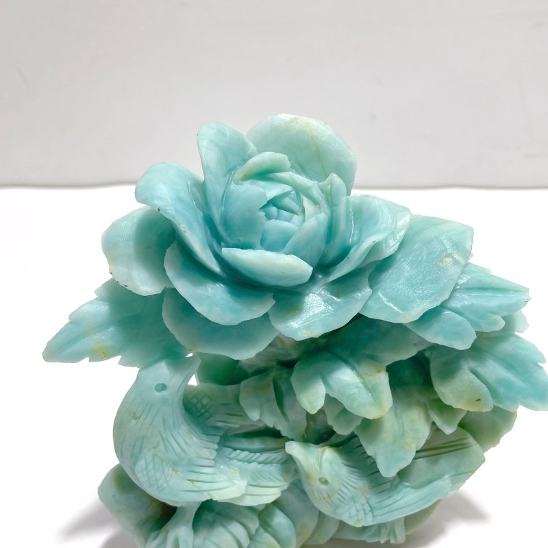 Unique Caribbean Calcite Bird&Flower Carving - Wholesale Crystals