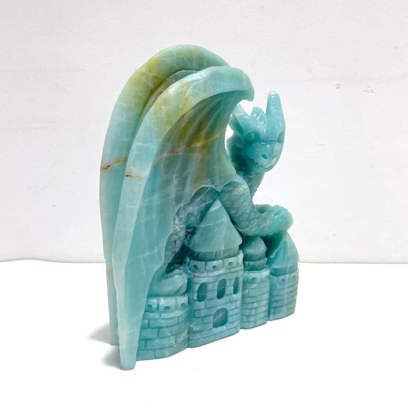 Unique Caribbean Calcite Flying Dragon Castle Carving - Wholesale Crystals
