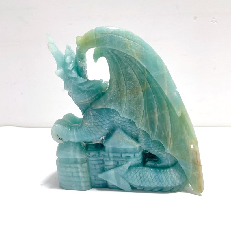 Unique Caribbean Calcite Flying Dragon Castle Carving - Wholesale Crystals