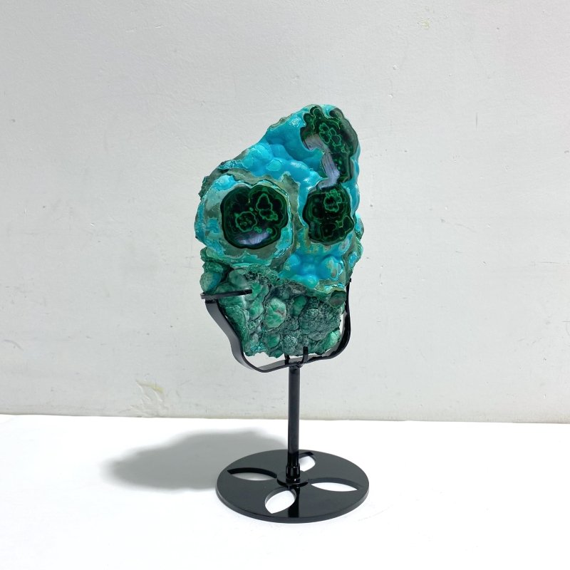 Unique Chrysocolla Mixed Malachite Specimen With Stand - Wholesale Crystals