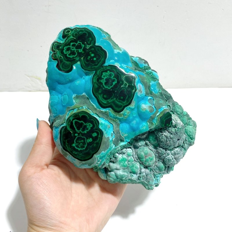 Unique Chrysocolla Mixed Malachite Specimen With Stand - Wholesale Crystals