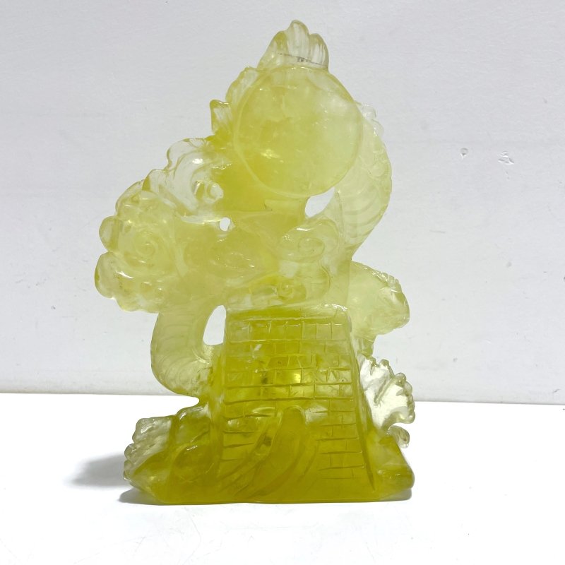 Unique Citrine Dragon Absorbing Water Carving - Wholesale Crystals