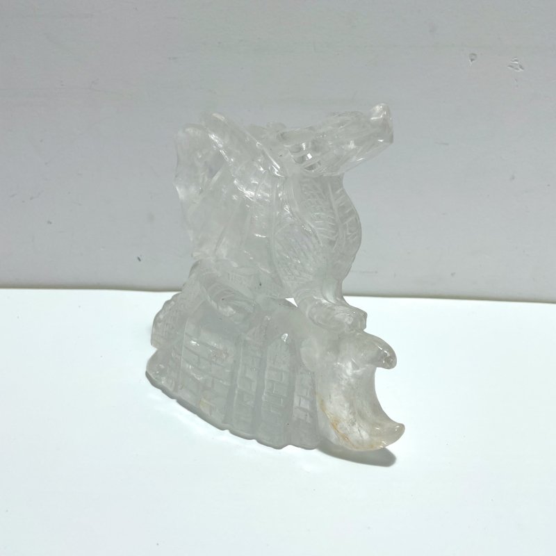 Unique Clear Quartz Flying Dragon Castle Carving - Wholesale Crystals