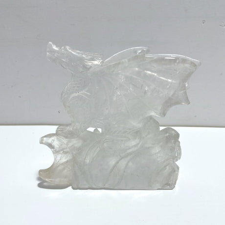 Unique Clear Quartz Flying Dragon Castle Carving - Wholesale Crystals