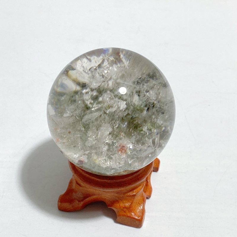Unique Garden Quartz Sphere With Wooden Stand -Wholesale Crystals