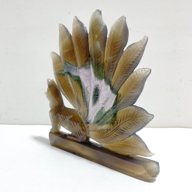 Unique Geode Druzy Agate Nine - tailed Fox Carving 3 - Wholesale Crystals