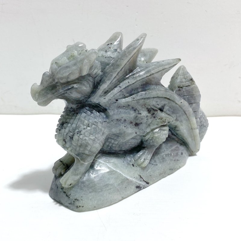 Unique Labradorite Flying Dragon Castle Carving - Wholesale Crystals