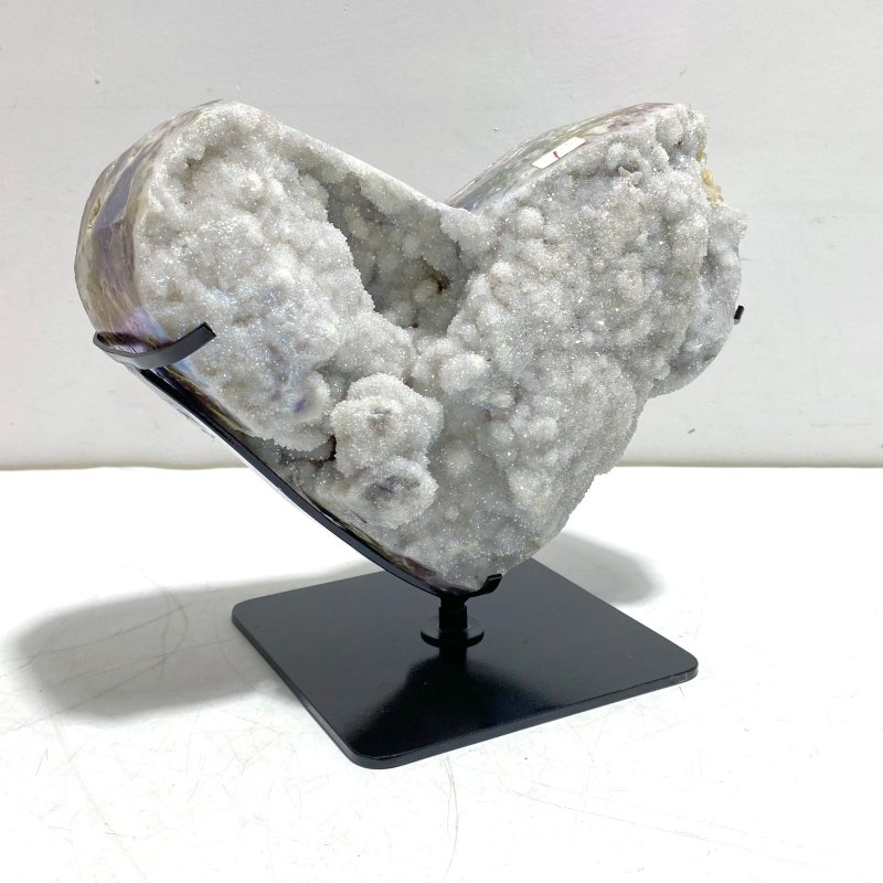Unique Large Aura Quartz Cluster Heart With Stand 6 - Wholesale Crystals