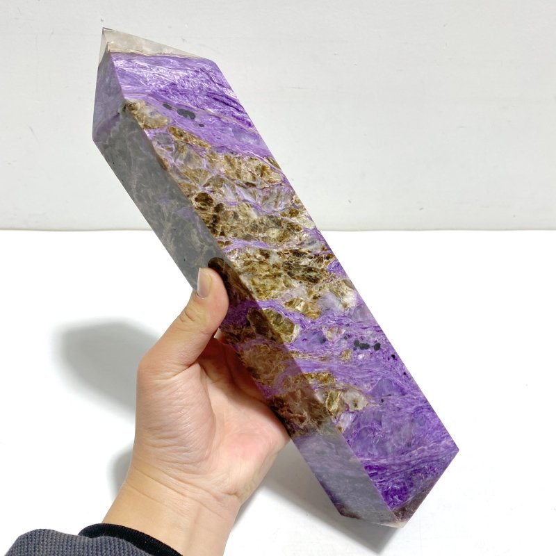 Unique Large Charoite Four - sided Point 1 - Wholesale Crystals