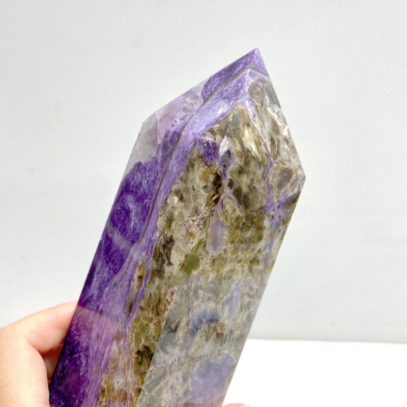 Unique Large Charoite Four - sided Point 5 - Wholesale Crystals