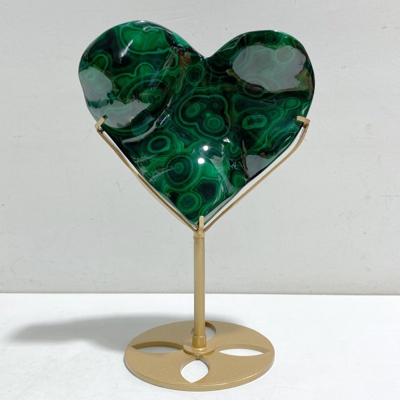 Unique Malachite Heart With Stand -Wholesale Crystals