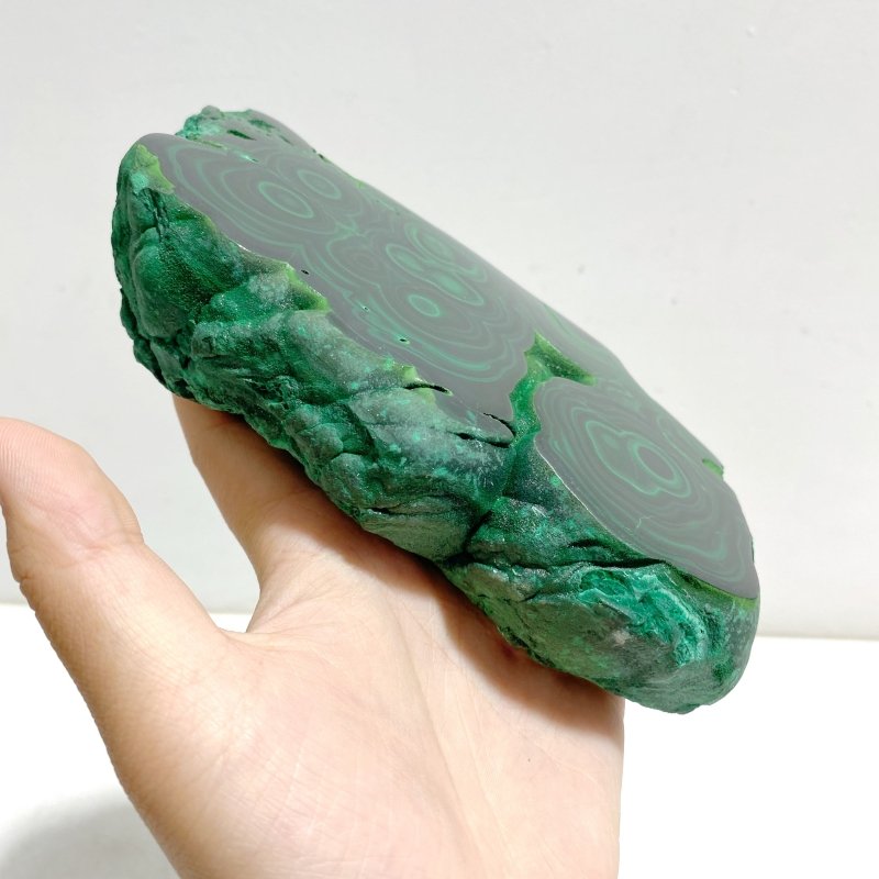 Unique Malachite Raw Bottom With Stand -Wholesale Crystals