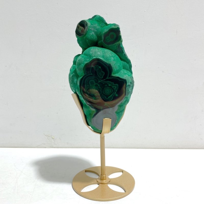 Unique Malachite Raw Bottom With Stand -Wholesale Crystals