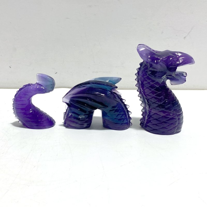 Unique Purple Fluorite Combination Dragon Carving Wholesale - Wholesale Crystals