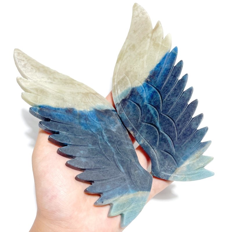 Unique Trolleite Stone Eagle Wing Carving With Stand A02 - Wholesale Crystals