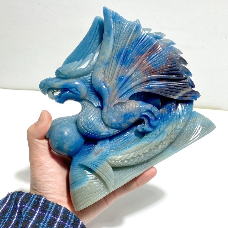 Unique Trolleite Stone Flying Dragon Carving 8 - Wholesale Crystals