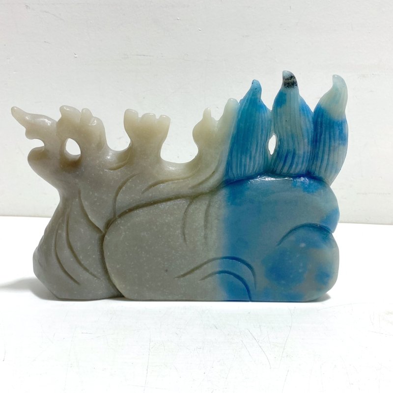 Unique Trolleite Stone Nine - tailed Owl Carving - Wholesale Crystals