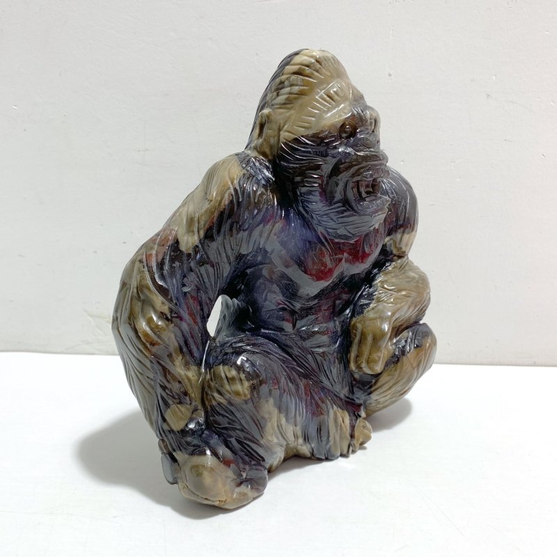 Unique Volcano Agate King Kong Ape Carving 4 -Wholesale Crystals