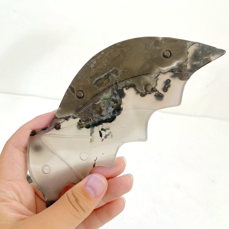 Volcano Agate Flying Dragon Carving With Stand (UV Reactive) - Wholesale Crystals