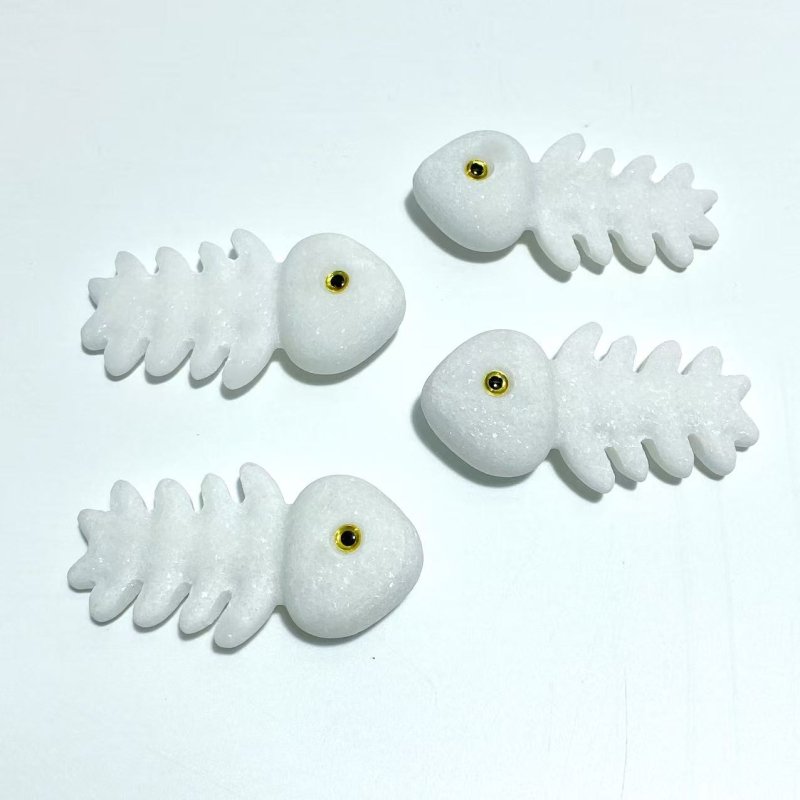 White Marble Fish Bone Carving Wholesale - Wholesale Crystals