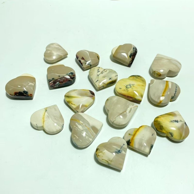 White Mookaite Heart Wholesale - Wholesale Crystals