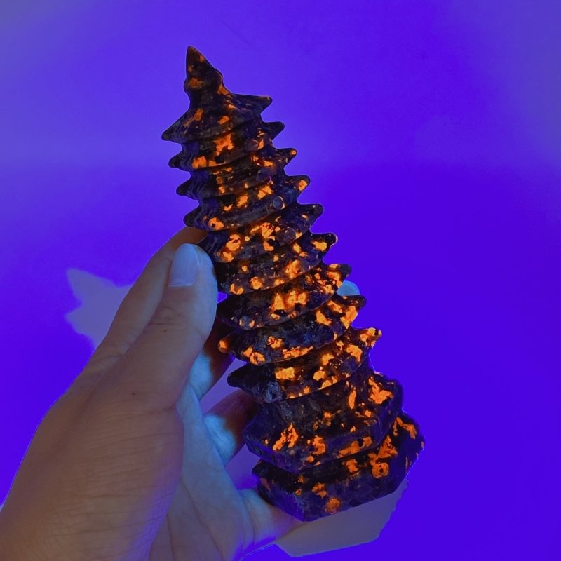 Yooperlite Wenchang Tower 9 - level Pagoda Wholesale (UV Reactive) - Wholesale Crystals