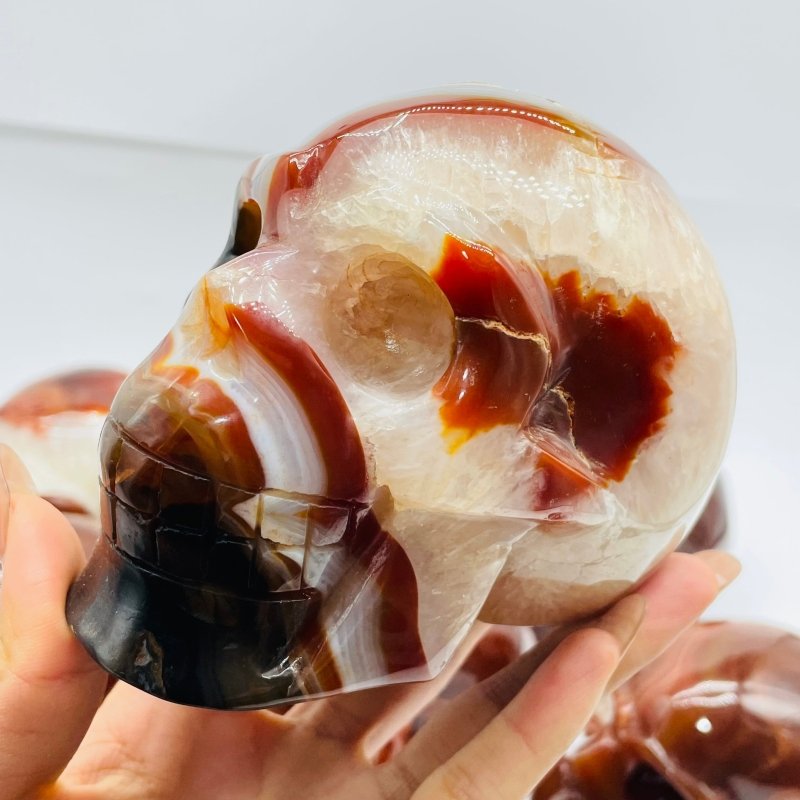 10 Pieces Carnelian Large Skull Carving -Wholesale Crystals
