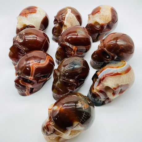 10 Pieces Carnelian Large Skull Carving -Wholesale Crystals
