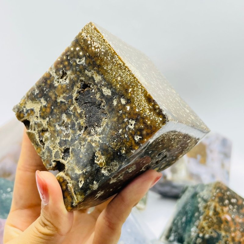 9 Pieces Large Beautiful Ocean Jasper Stand Cube -Wholesale Crystals