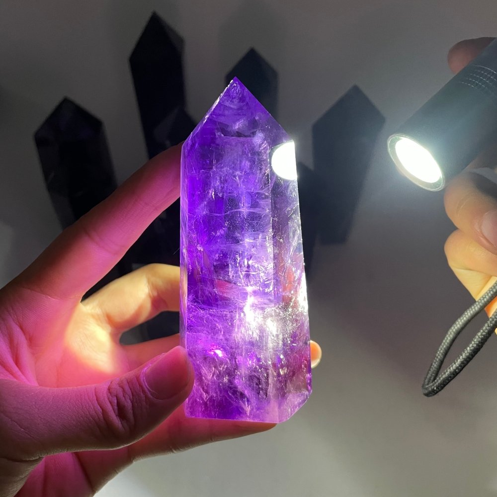 11 Pieces High Quality Deep Purple Amethyst Points -Wholesale Crystals