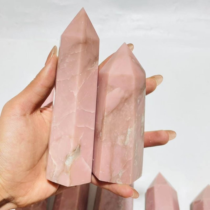 11 Pieces Pink Opal Crystal Tower -Wholesale Crystals